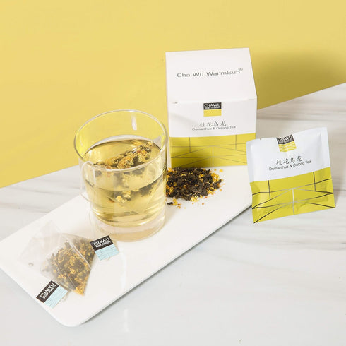 ChaWuWarmSun Osmanthus & Oolong Tea Bags,16 Tea bags,8 Count/Box(Pack of 2),Natural Osmanthus with Light Roasting TieGuanYin Oolong Tea Loose Leaf...