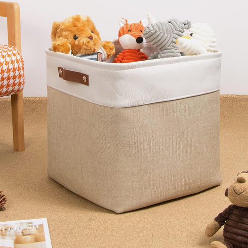 DULLEMELO Cube Storage Bin 13x13,Collapsible Fabric Storage Cube for Organizing,Cubby Storage Basket for Shelves,Closet,Laundry,Nursery,Toys,Cloth...