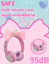 Priness Wired Kids Headphones with Mic for School/Travel,95dB Volume Limited,Shareport,On/Over Ear Bow Headsets with Nylon Cable-Pink...