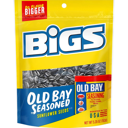 BIGS Sunflower Seeds, Keto Friendly 5.35 oz Bags (Pack of 2) (Old Bay Seasoning)...
