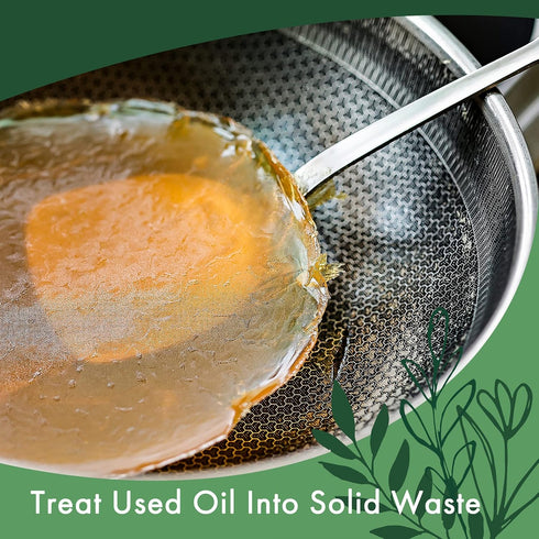 ?????????? Natural Cooking Oil Solidifier Powder, Hard Up to 34 Cups of Fry Oil Away from Mess, 100% Plant-Based Oil Hardener for Disposal, Value ...
