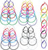 96PCS Hoop Earrings Finding, Round Hypoallergenic Earring Hoops, Multicolor Stainless Steel Open Beading Hoop, for Women's Jewelry Making, DIY Ear...