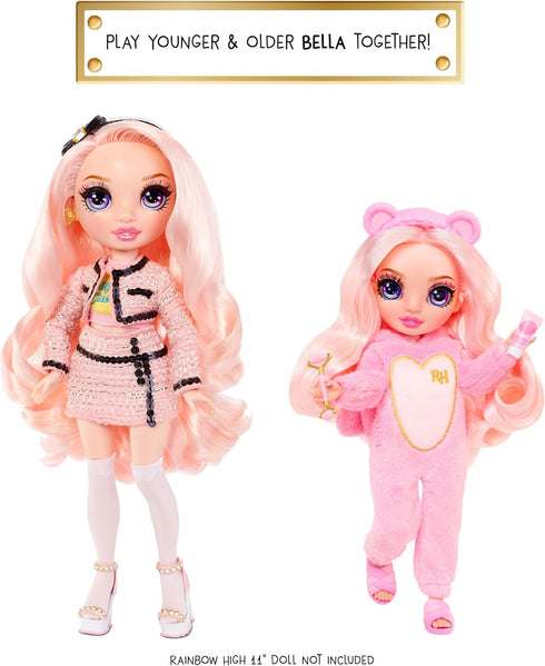 Rainbow High Jr High PJ Party - Bella, Pink 9" Posable Fashion Doll with Soft Onesie, Slippers, Fun Play Accessories, Great Toy Gift for Girls Kid...