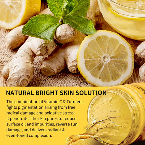 Turmeric Vitamin C Clay Mask, Deep Cleansing Facial Mask, Clay Face Mask Skin Care with Kaolin Clay and Aloe for Pores, Acne, Dark Spots, Hydratin...