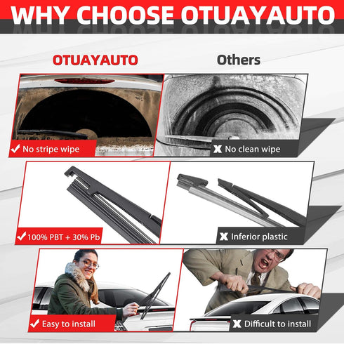 Replacement For SCION XB 2004-2006, Rear Windshield Wiper Back Arm Blade Set - OTUAYAUTO Factory OEM Style...