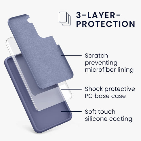 kwmobile Case Compatible with Samsung Galaxy S22 Case - TPU Silicone Phone Cover with Soft Finish - Matte Lavender Grey...