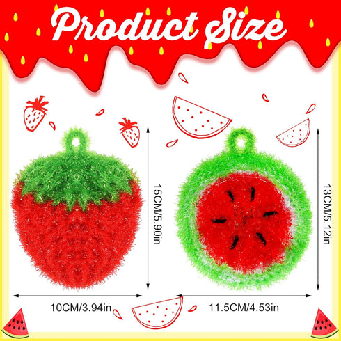 10 Pieces Fruit Dish Scrubber Non Scratch Cleaning Sponge Double Layered Dish Sponge No Odor Kitchen Sponge Net Dish Cloths for Washing Dishes for...