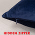 Elegant Comfort Pack of 2, Velvet Soft Solid Decorative Square Throw Pillow Covers Set Cushion Case for Sofa Bedroom Car, 18 x 18, Navy Blue...