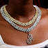 Gold Silver Plated Initial Cuban Link Chain Necklace for Women Cursive Letter Gold Miami cuban link chain Iced out chain with pendant for women (S...