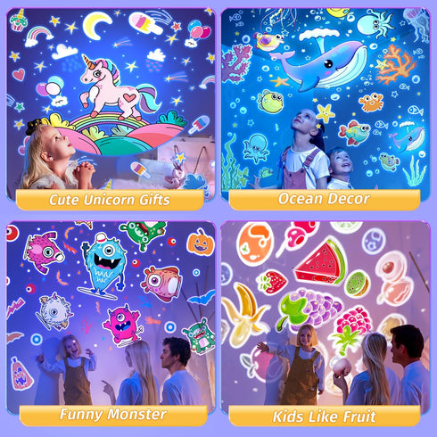 Night Light for Kids, 10 Lullabies+15 Films Kids Night Light Projector, 360° Silent Rotation Projector Night Light for Kids,Rechargeable Baby Nigh...