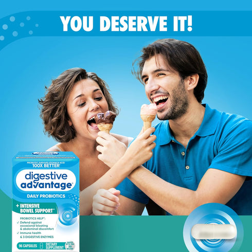Digestive Advantage Intensive Bowel Support Probiotics Supplement, 96 Count...