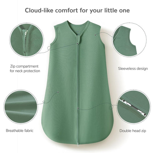 JELLYMONI Baby Sleep Sack 0-6 Months 100% Cotton Wearable Blanket for Newborn, 0.5 TOG Soft Comfortable Sleeping Bag 3 Pack 2-Way Zipper Unisex Ba...