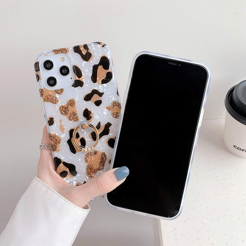 Qokey Compatible with iPhone 12/12 Pro Case 6.1 Inch 2020 for Men Women Girls - 360 Degree Rotating Ring Kickstand, Soft TPU Shockproof Cover, Bro...