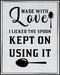 Posterizer 1 pcs-Kitchen Print-Funny Quotes-I licked the spoon-Kitchen & Bar Art-Comedy Art-Art Poster Print for Home, Office, Store, Bar- unframe...