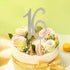 16 Cake Topper Gold Metal Cake Toppers for 16th Birthday or Anniversary Party Cake Decor...