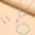 FUNRUN JEWELRY Silver Jewelry Set for Women Rhinestone Necklace and Earrings Bridal Wedding Jewelry Sets for Brides Bridesmaid Crystal Wedding Pro...