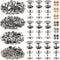 PECMER 200 Pieces Leather Snaps and Fasteners Kit 12.5 mm Silver Snap Buttons for Bracelets Sewing Clothes Leather Craft Jeans Wears Bags Jackets-...