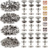 PECMER 200 Pieces Leather Snaps and Fasteners Kit 12.5 mm Silver Snap Buttons for Bracelets Sewing Clothes Leather Craft Jeans Wears Bags Jackets-...