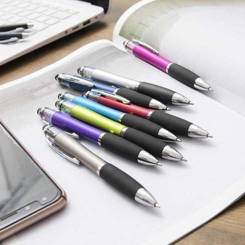 Stylus Pens for Touch Screens, Ballpoint Pens Black Medium Point with Crystals for Women and Kids Black Ink Pen with Stylus Pen for iPad with Comf...