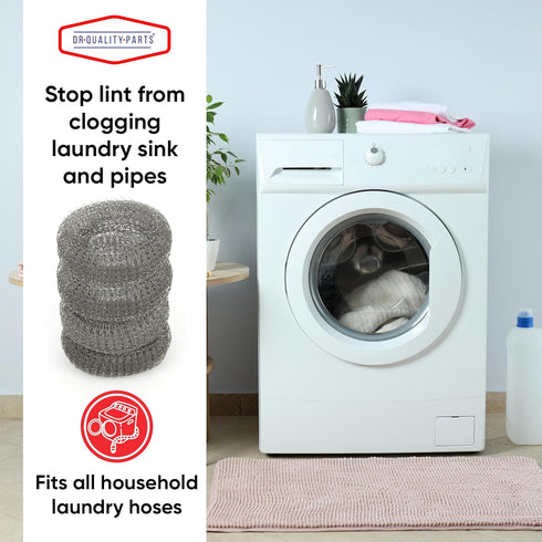 12 Pieces Lint Traps Washing Machine Quality Snares for Laundry and Rust Proof Stainless Steel Mesh with Ties Hose Filter Screen Sock Catcher...