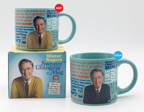 The Unemployed Philosophers Guild Mister Rogers Heat Changing Color Transforming Mug - Hot Coffee Changes Mr Rogers' Outfit, Comes in a Fun Box, 1...