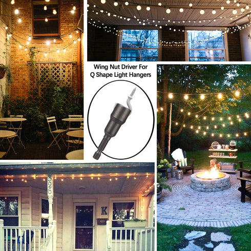 PAGOW 4pcs Power Wing Nut Driver Set, Wing Nut Drill Bit Socket Wrench Tool Set, 1/4" Hex Shank for Panel Nuts, Screws Eye, C Hook Bolt, Q-Hanger...