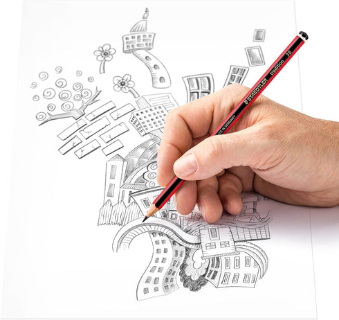 STAEDTLER 110-3B Tradition Graphite Pencil for Drawing & Sketching - 3B (Box of 12), Black...