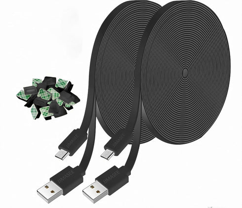 2Pack 10FT Power Extension Cable for Wyze Cam V3/V4/OG/V3 Pro, Blink,Blink Mini Pan,Kasa,Arlo Essential,Eufy,SimpliSafe (Not for Wyze Pan v3),Micr...