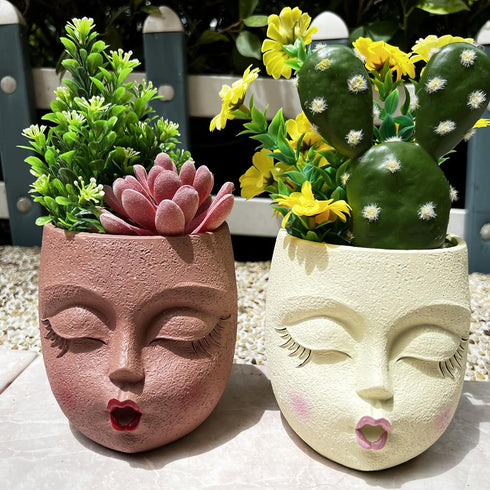 Face Planter Pot Face Flower Pots for Plants Succulent Planter Head Planter Pot Face Flower Pots for Plants Face Planters Pot Indoor and Outdoor...