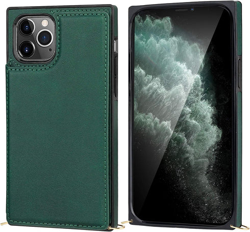 Bocasal Crossbody Wallet Case for iPhone 11 Pro Max Credit Card Holder PU Leather Kickstand Shockproof Detachable Cross Body Strap Lanyard Magneti...