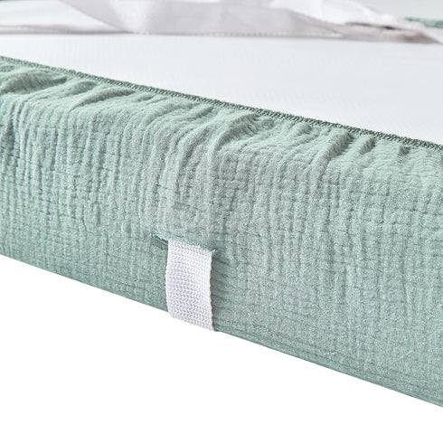 Solid Muslin Changing Table Pad Cover Cradle Sheet, Fits 32"/34''x16" Contoured Diaper Changing Pad, Ultra Soft Cozy Muslin Cotton Changing Table ...