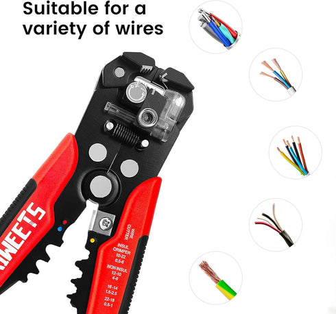 KAIWEETS Self Adjusting Wire Stripper - 3 in 1 Heavy Duty Automatic Wire Stripping Tool | 10-24 AWG Wire Cutter for Electrical Cable Cutting, Crim...