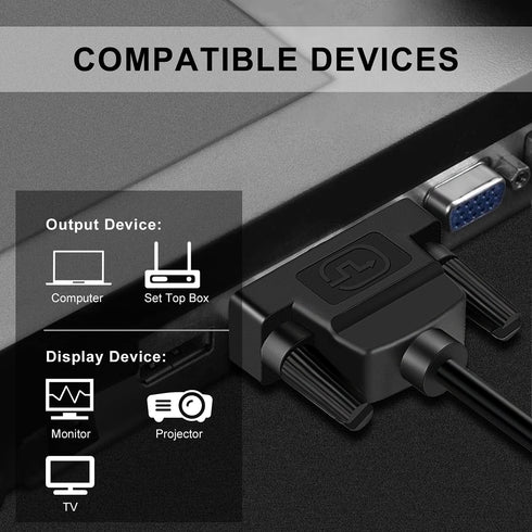 DVI to DVI Cable 3ft DVI-D 24+1 Cable Male to Male Digital Video Monitor Cable,Support 1920x1200,for Gaming, DVD, HDTV and Projector......
