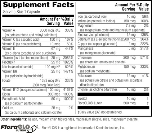 Twinlab Daily One Caps with Iron - Nutritional Supplement with Iron, Zinc, B Vitamins, and More - 60 Capsules...