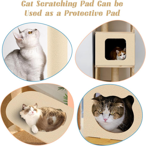 78.7"x15.8" Cat Scratching Mat, JOUXKOT Trimmable Cat Scratching Carpet, Cat Scratching Mat Self-Adhesive for Cat Scratching Post, DIY Climbing Ca...