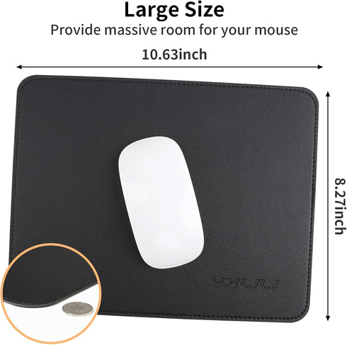 YXLILI Mouse Pad, Dual-Sided PU Leather Mouse Mat, Waterproof Ultra Smooth Mousepads with Stitched Edge Computer Mouse Pads for Office Home Gaming...