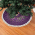 FREEHOTU Mardi Gras Purple Gold Fleur De Lis Christmas Tree Skirt Gorgeous Edge Tassel Lace for 48" Xmas Ornaments Decoration...