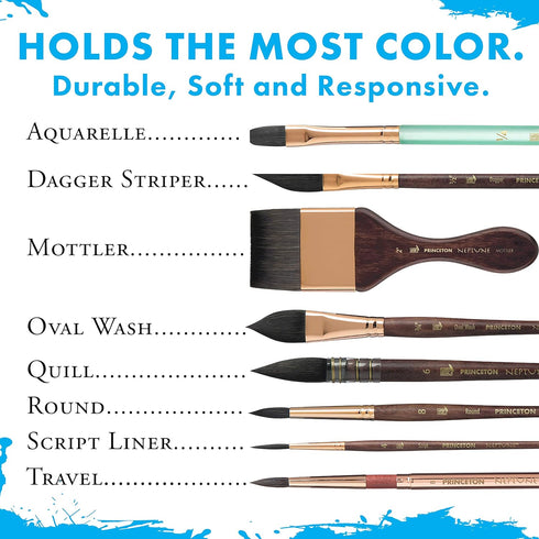 Princeton Neptune Paintbrush, Size 1, Dark Wood...