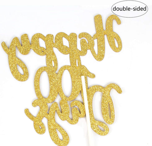 Happy 100 Days Cake Topper,Baby's 100 Days Celebration Party Decorations? Double Sided Gold Glitter ?...
