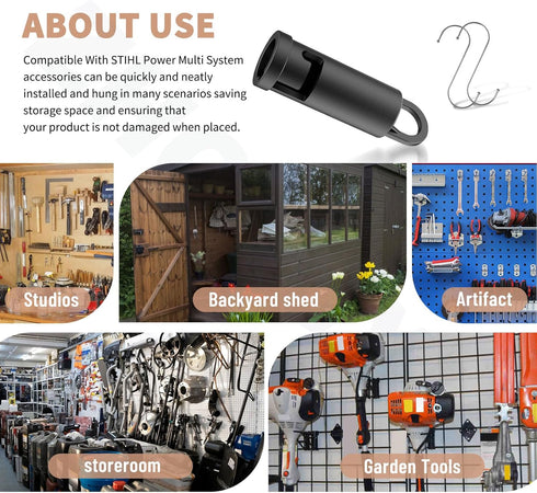 Heavy Duty Garage Storage Hooks Attachments | Hanger for Stihl Kombi Attachments Stihl Kombi Hanger | Wall Mount Utility Hooks for Organizing | Po...