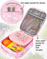 Lunch Box for Kids Girls Insulated Lunch Bag with Shoulder Strap and Pocket Pink Cute Lunch Cooler Thermal Meal Lunch Tote Bag for School Travel O...