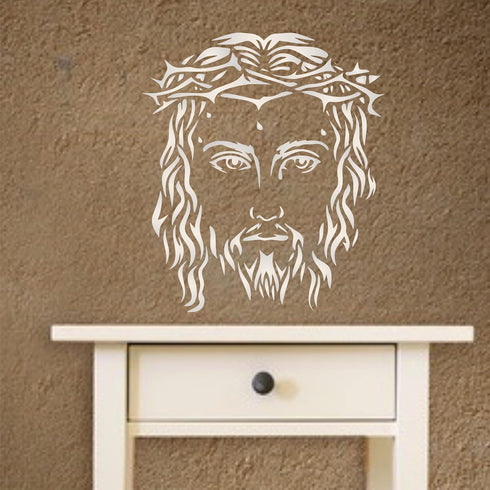 Jesus Stencil, 6.5 x 7.5 inch (S) - Christian Catholic Religious Crown of Thorns Stencils for Painting Template...