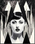Posterizer 1 pcs-black and white collage with goth vintage woman-Retro Art-Abstract & Modern Art-Gift for Art Lovers- UNFRAMED Wall Art...