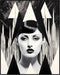 Posterizer 1 pcs-black and white collage with goth vintage woman-Retro Art-Abstract & Modern Art-Gift for Art Lovers- UNFRAMED Wall Art...