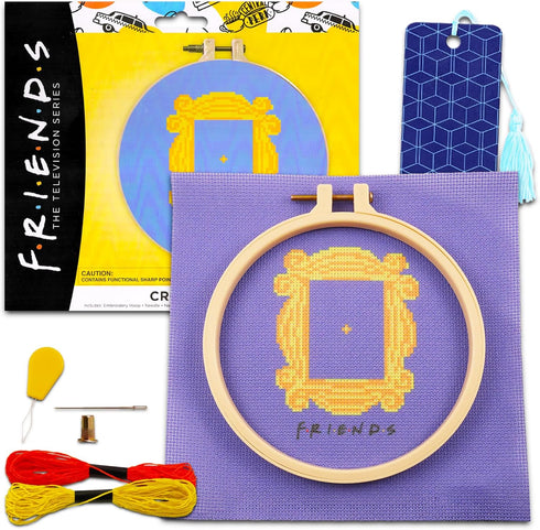 SCREEN LEGENDS Friends Cross Stitch Kit Friends TV Show Merchandise - Bundle with Friends Christmas Favors and Bokmark | Friends TV Show Gifts...