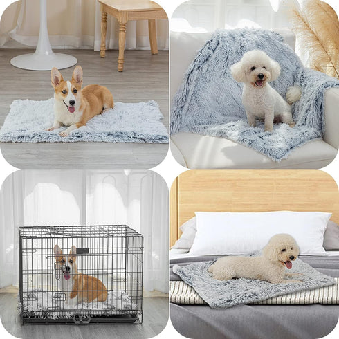 PJYuCien Throw Blanket for Dogs & Cats - Fluffy Fleece Calming Pet Throw Blanket, Small Size 16in x 24in, Super Soft and Warm for Indoor, Machine ...