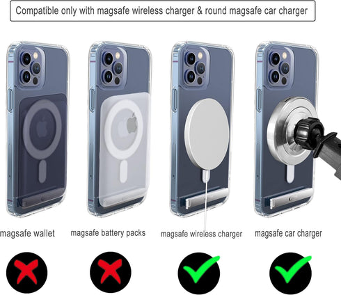 iPhone 12/12 Pro Clear Case 6.1 - MagSafe Compatible, Magnetic Metal Kickstand, Slim Shockproof Protective...