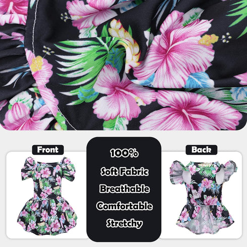 CuteBone Dog Dress Princess Puppy Birthday Dresses with Flutter Sleeves Cat Clothes Outfit for Small Dogs Girl Pet Apparel FX05XS...