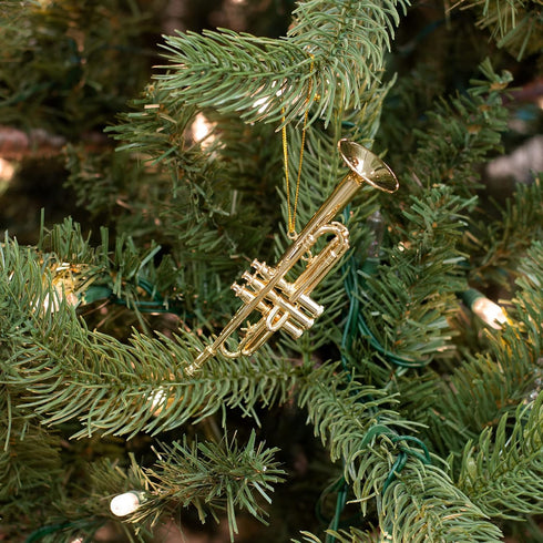 Broadway Gifts 3.5" Gold Brass Trumpet Ornament Decoration...