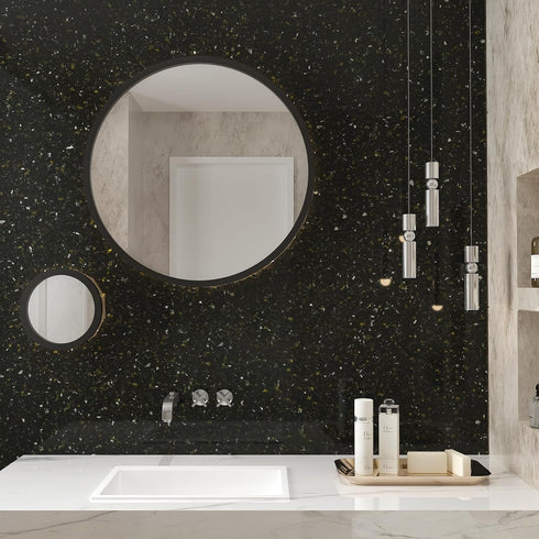 Black Gold Granite Contact Paper Peel and Stick Countertops for Kitchen Waterproof Marble Wallpaper Self Adhesive Granite Countertop Contact Paper...
